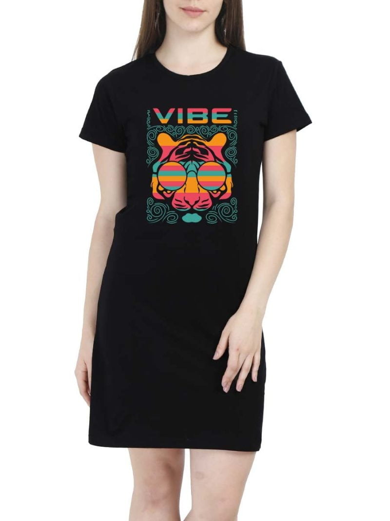 Vibe Black T-Shirt Dress