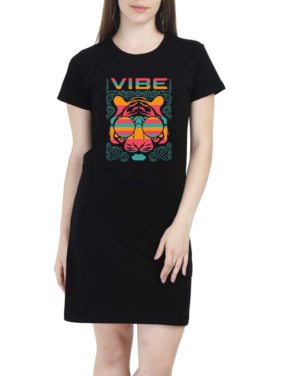 Vibe Black T-Shirt Dress