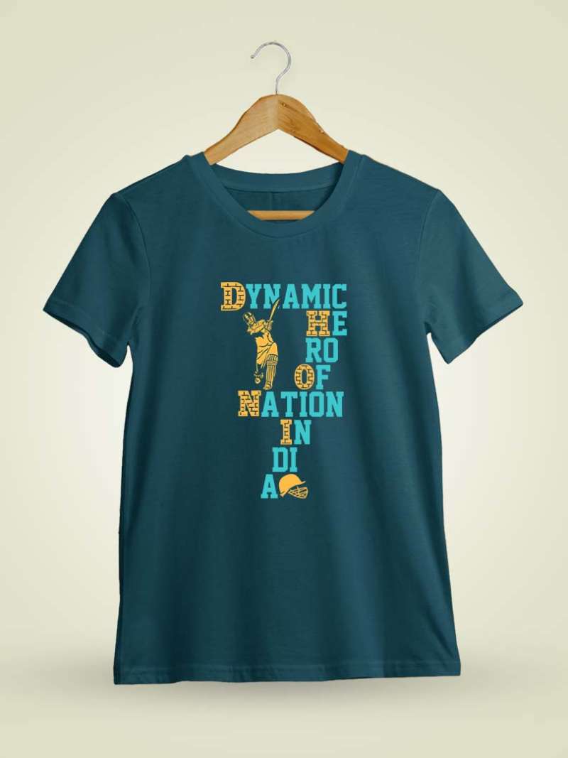 Dynamic Hero Of Nation Dhoni T-Shirt