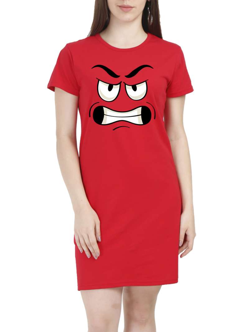 Face Graphic T-Shirt Dress