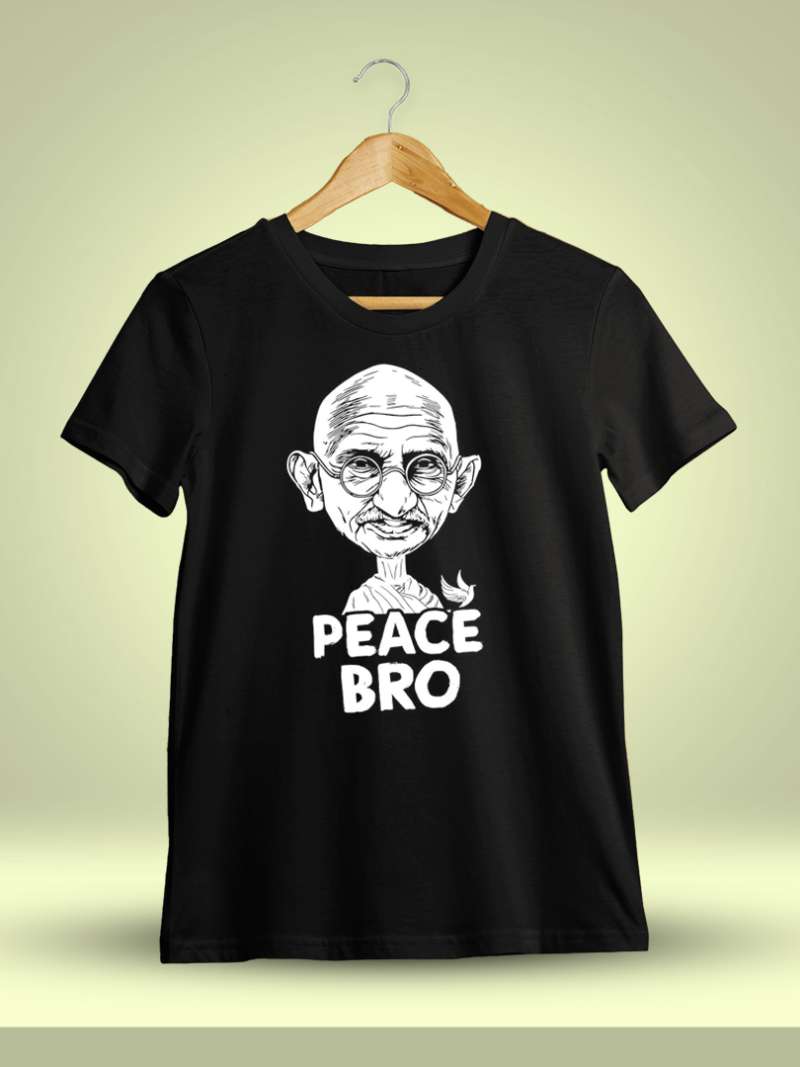 Peace Bro Special Men Half Sleeve Black Fun T-Shirt