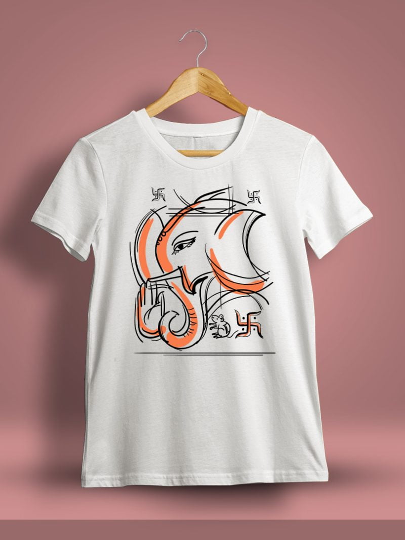 Ganesh Graphic White T-Shirt