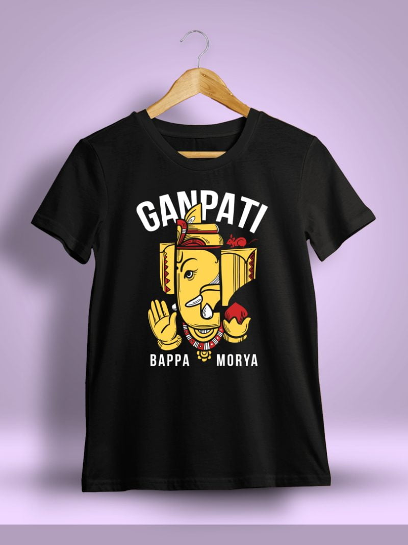 Ganpati Bappa Morya Black T-Shirt