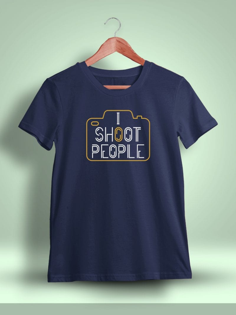 I Shoot People Photography T-Shirt For Men - Half Sleeve