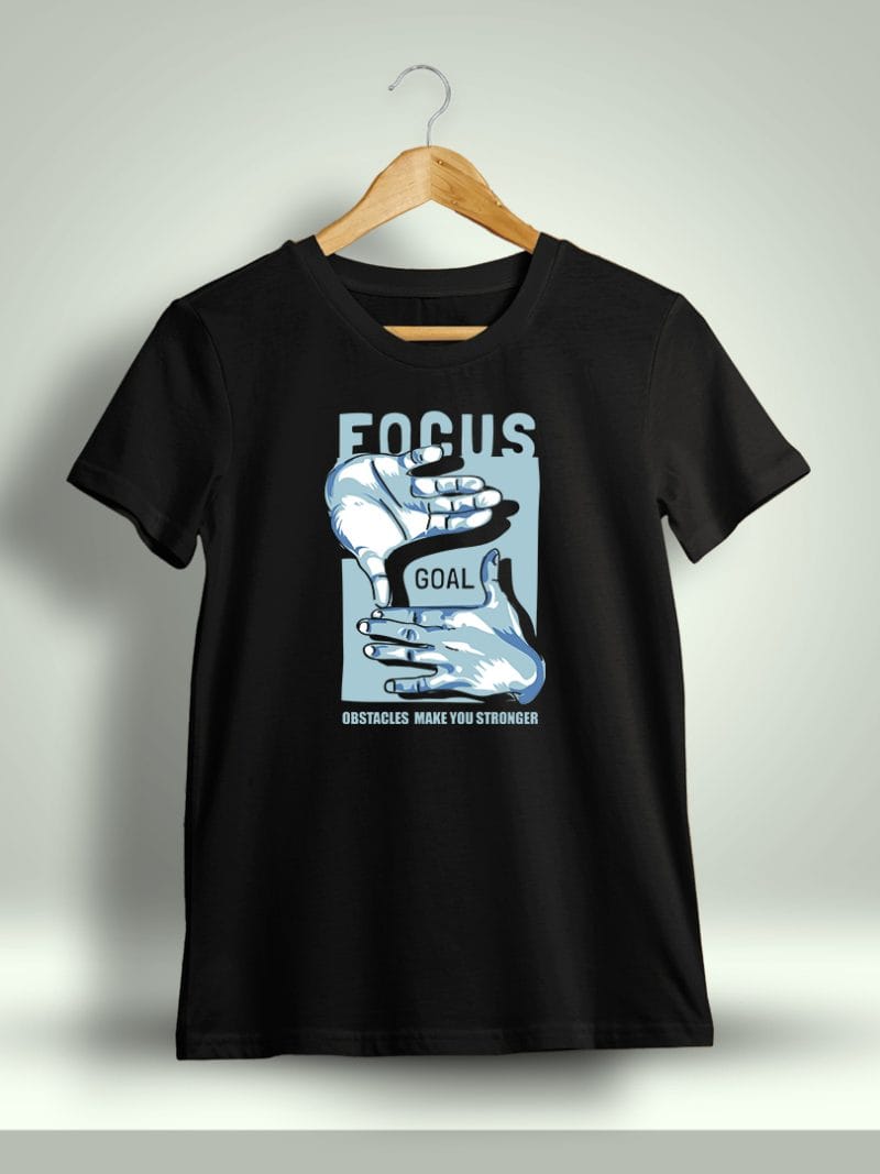 Focus On Goal Obstacles Make You Stronger Printed T-Shirt For Men - Half Sleeve