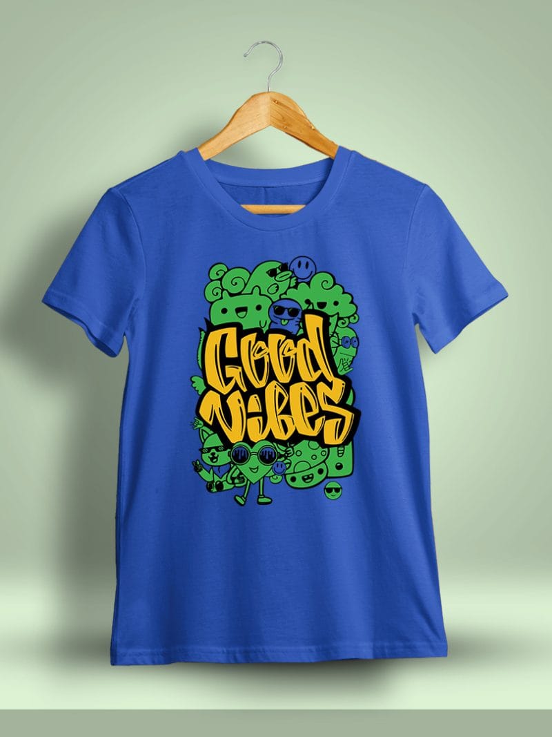 Good Vibes Graphic T-Shirt For Men - Half Sleeve