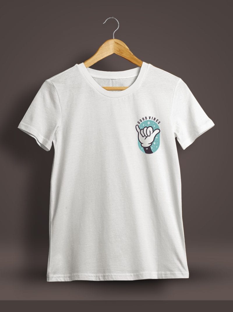 Good Vibes Pocket Print T-Shirt For Men - Half Sleeve