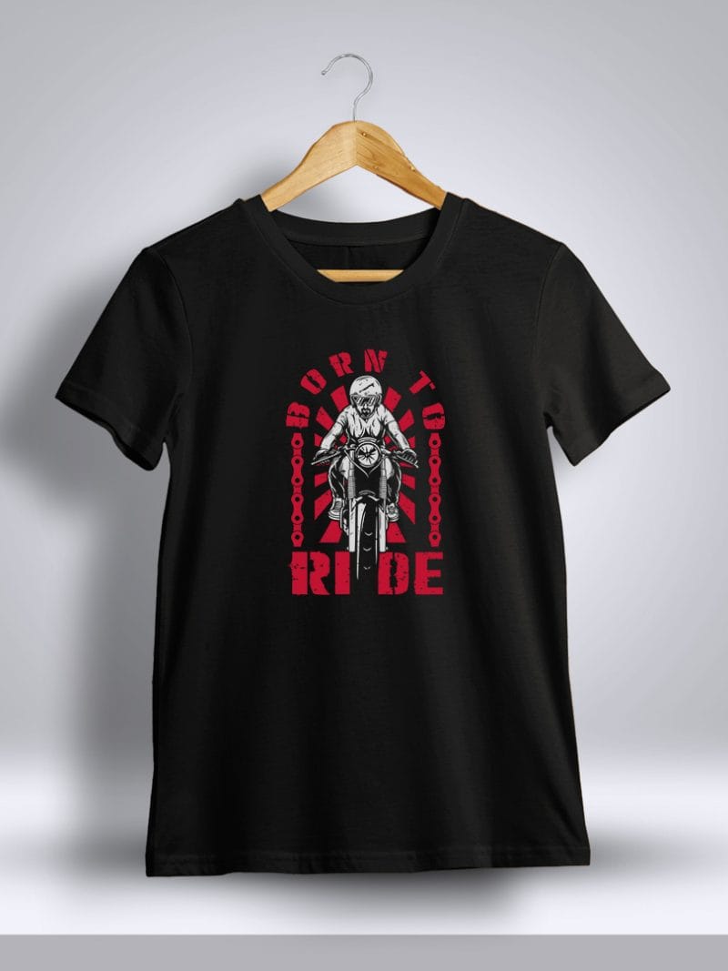 Born To Ride Bike Printed T-Shirt For Men - Half Sleeve