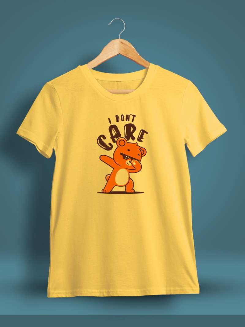 I Don't Care Printed T-Shirt For Men - Half Sleeve