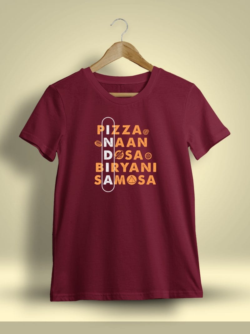 Indian Foods Printed T-Shirt For Men - Half Sleeve