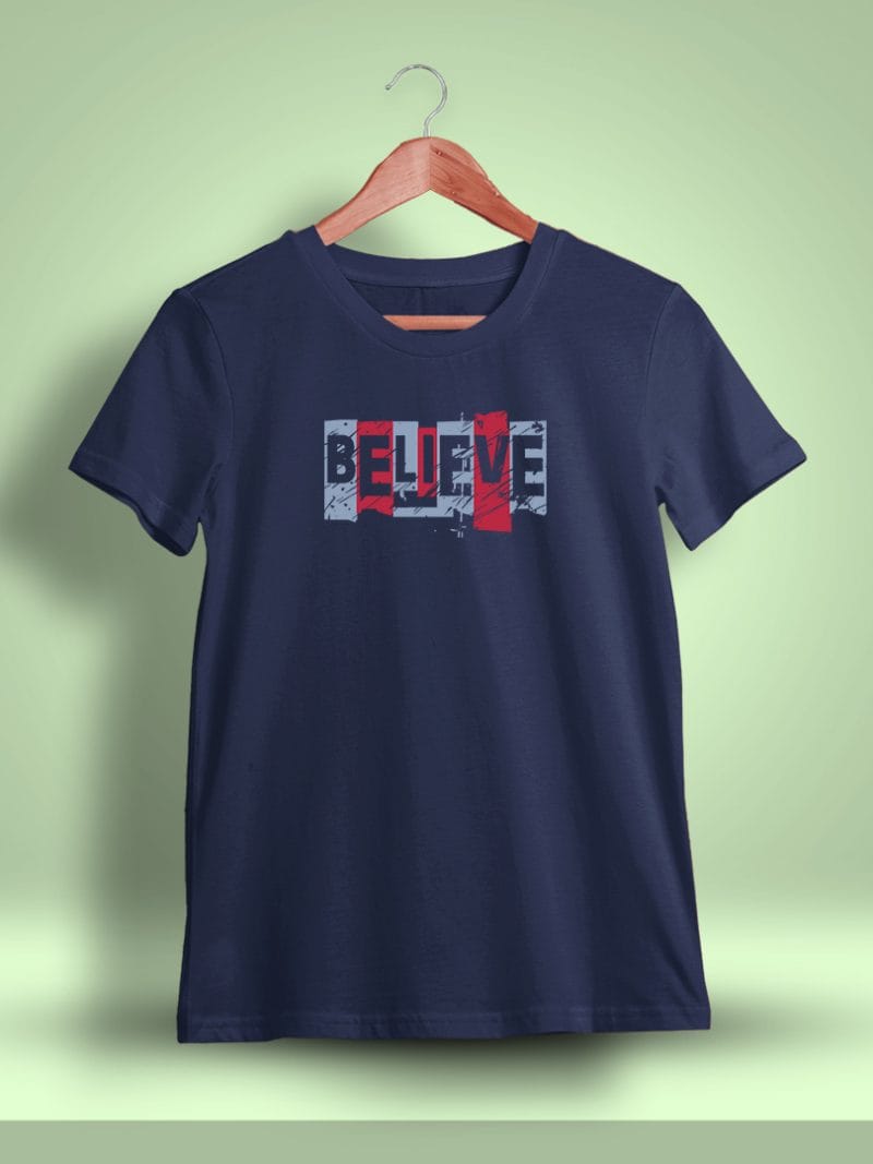 Believe Printed T-Shirt For Men - Half Sleeve