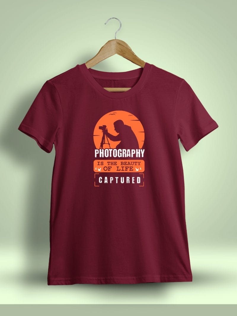 Photography Is The Beauty Of Life Printed T-Shirt For Men - Half Sleeve