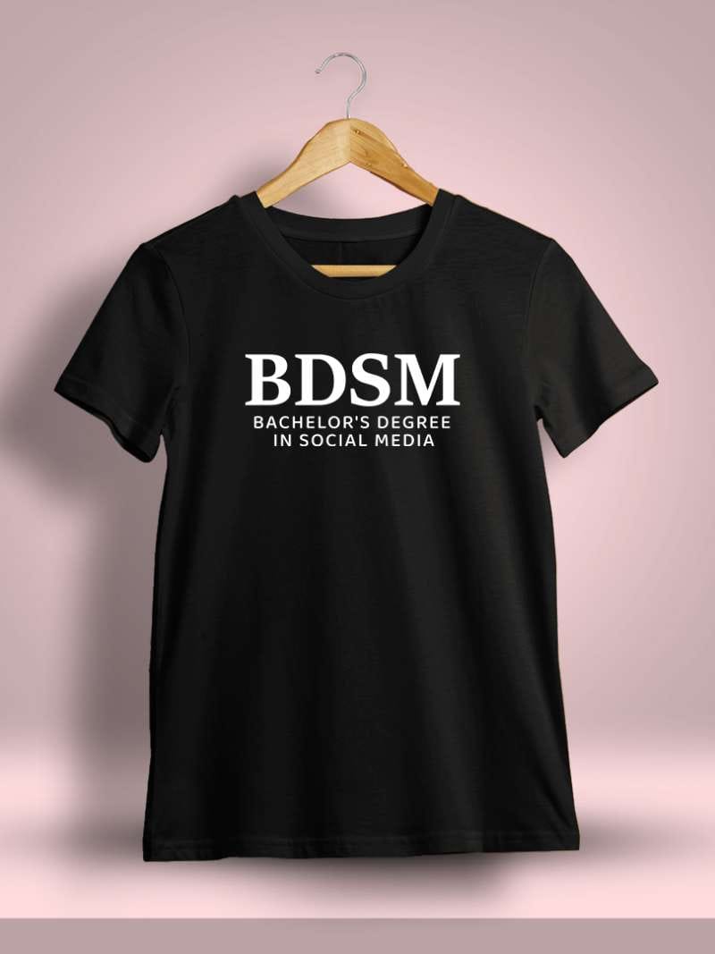 Bachelor's Degree in Social Media Printed T-Shirt For Men - Half Sleeve